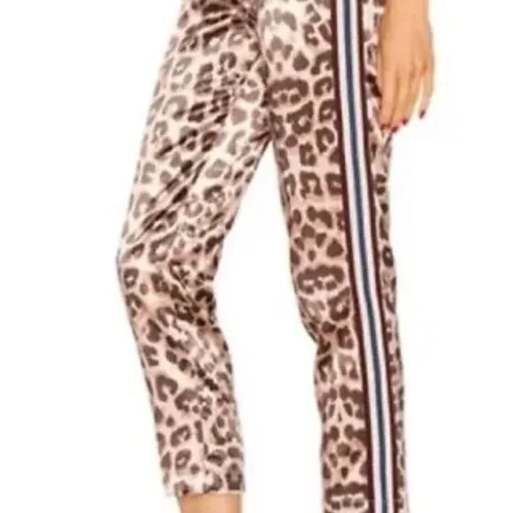 MOTHER size Large satin cheetah animal print pull on track pants - Picture 2 of 5